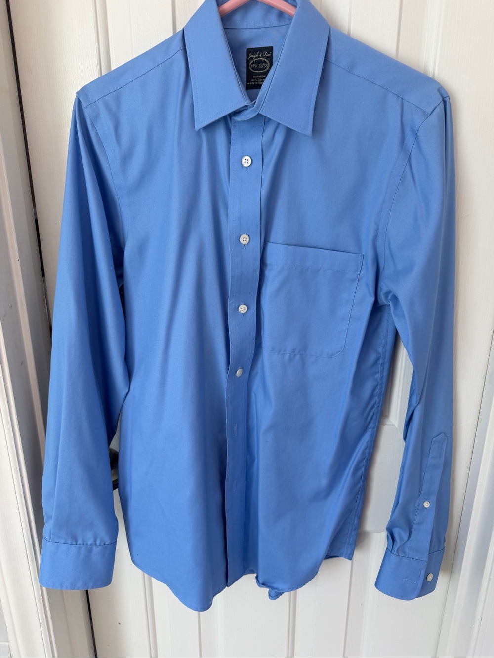 Joseph & Feiss Blue Non-Iron Stretch Dress Shirt Mens 14.5 32/33